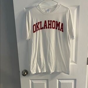 Oklahoma White T-Shirt with Red Print
